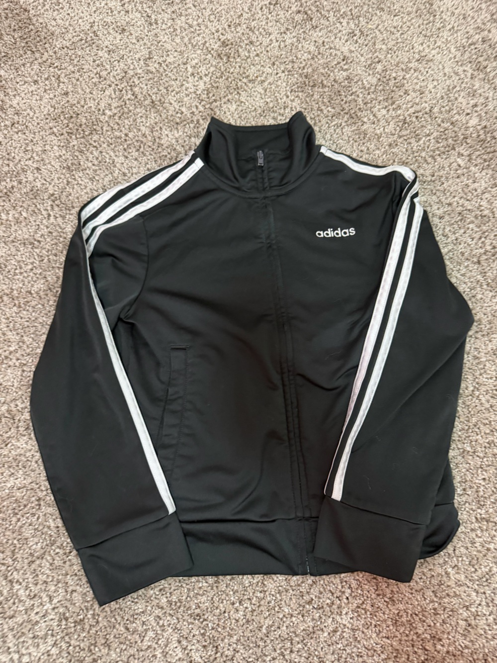 adidas Black Jacket with White Stripes